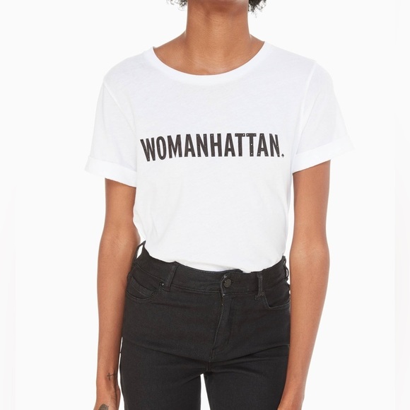 Kate Spade ‘Womanhattan’ Roll Sleeve T-Shirt White Sequined Size Medium - Picture 1 of 11